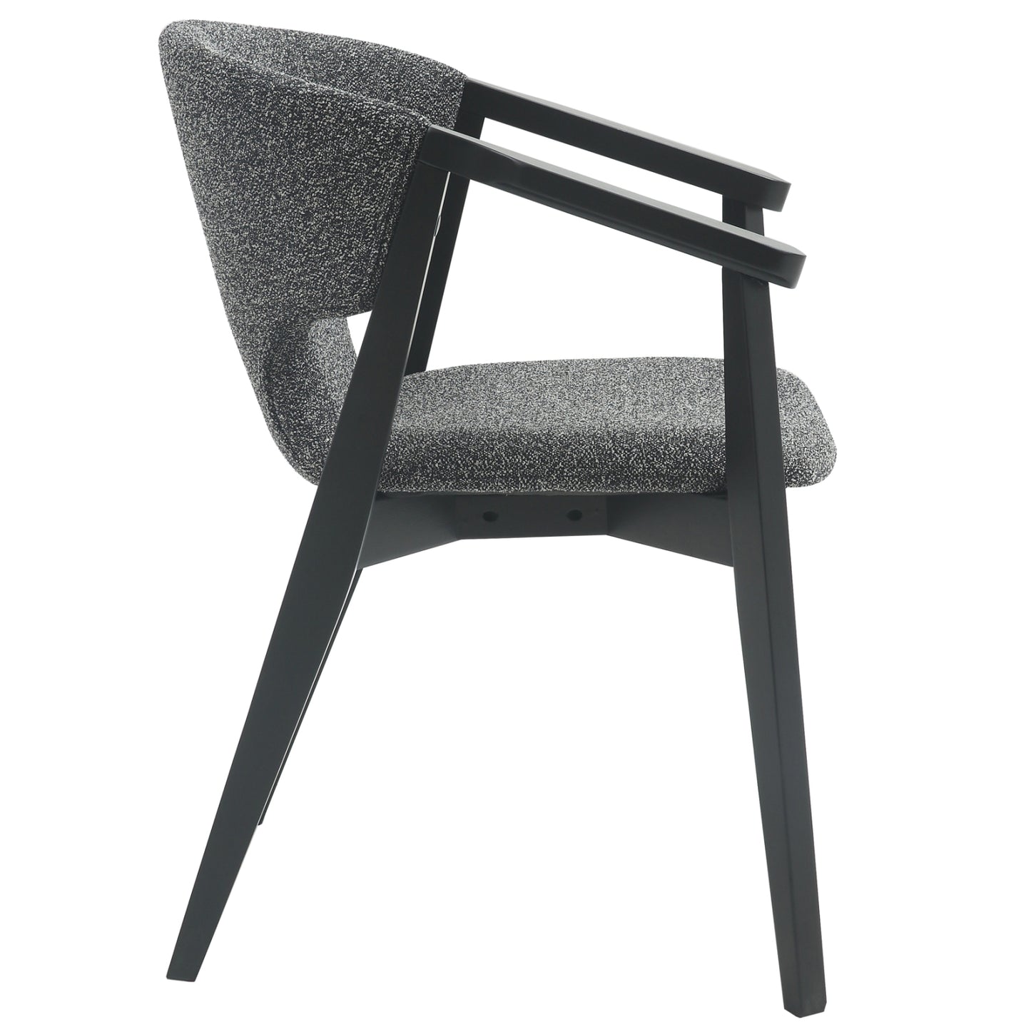 Dining Armchair Yeger Hm9995.01 Beech Wood In Black-dark Grey Fabric 59x58x78hcm.