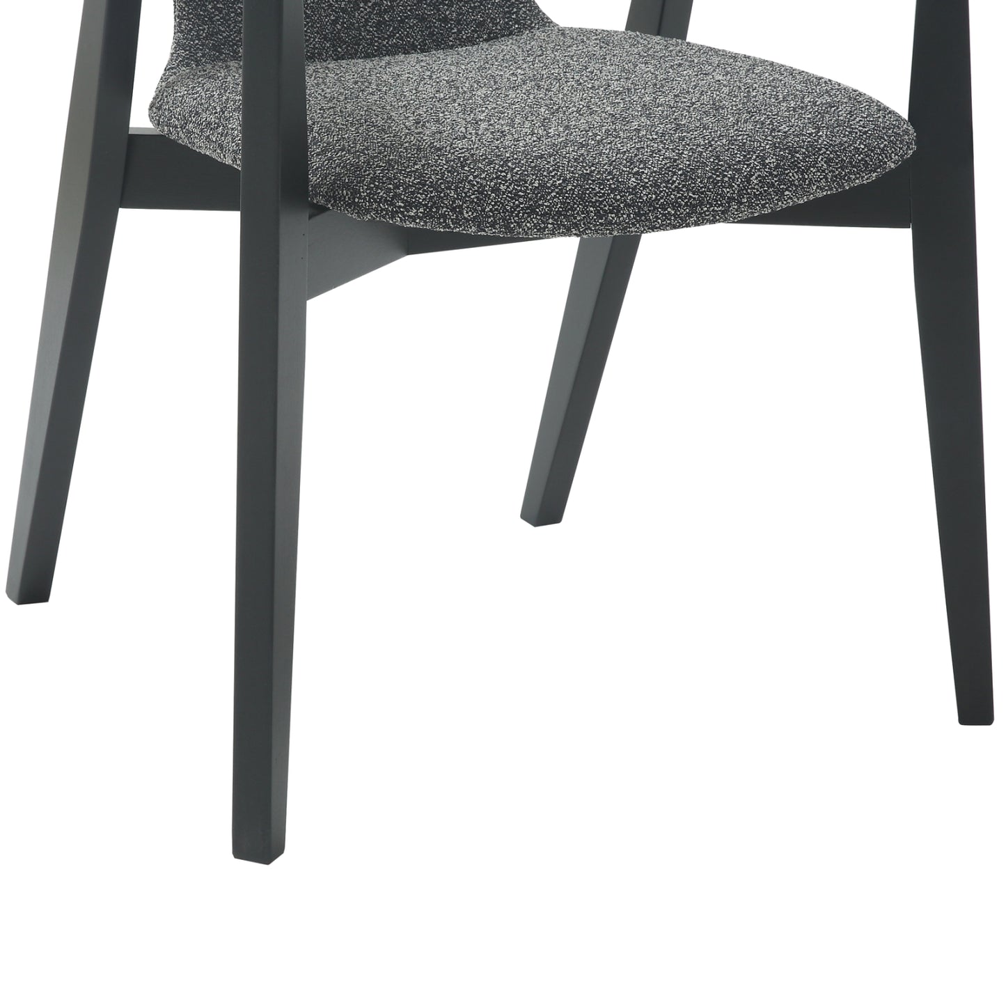 Dining Armchair Yeger Hm9995.01 Beech Wood In Black-dark Grey Fabric 59x58x78hcm.