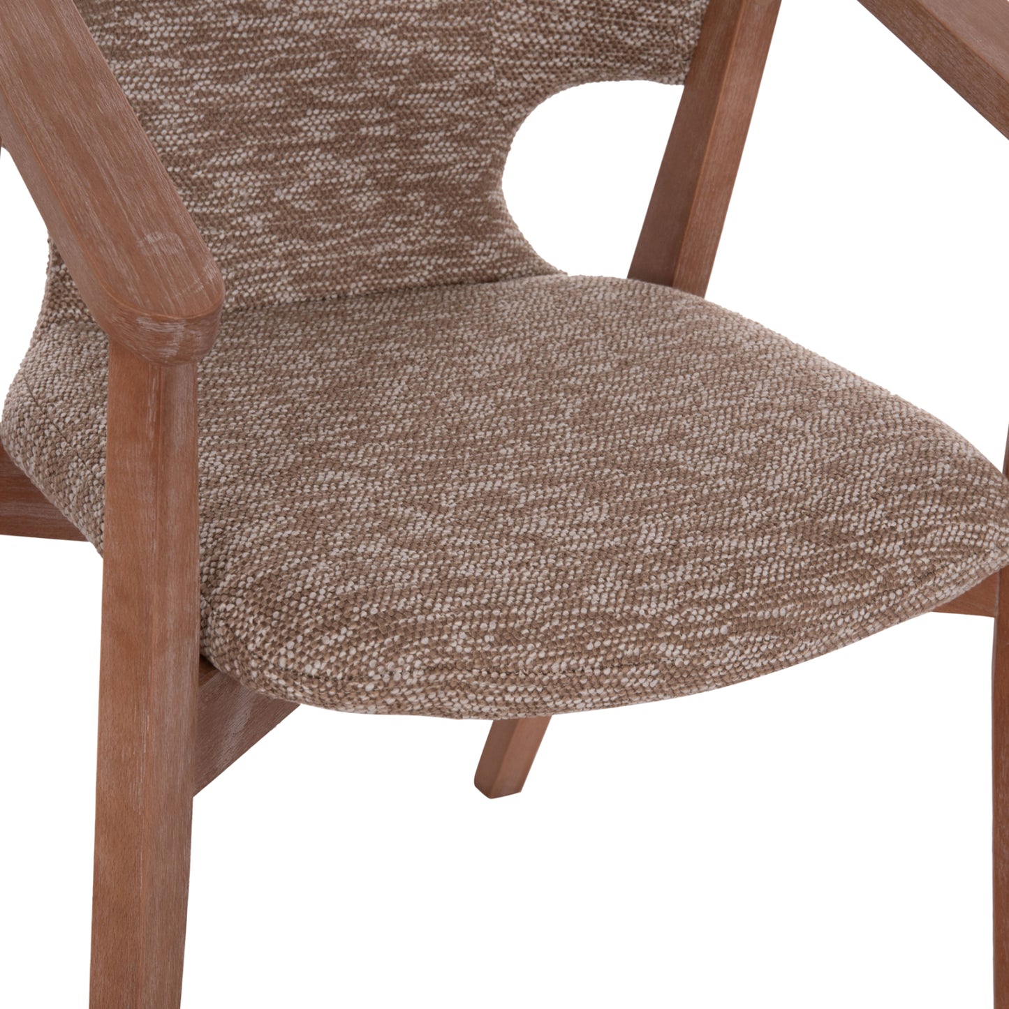 Dining Armchair Yeger Hm9995.03 Beech Wood In Whitewash-brown Fabric 59x58x78hcm.