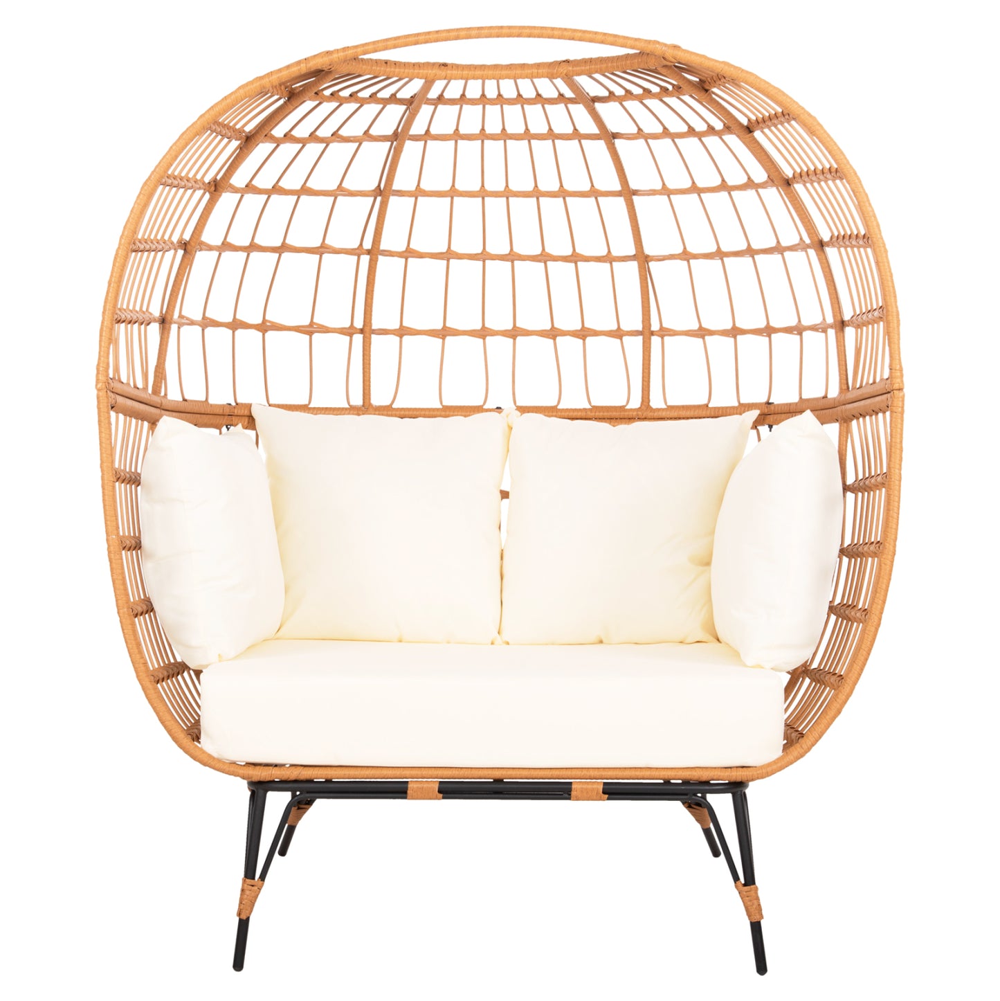 Armchair For Two Nest Type Rattan Miami Hm5870.11 132.5x90x154h Cm.