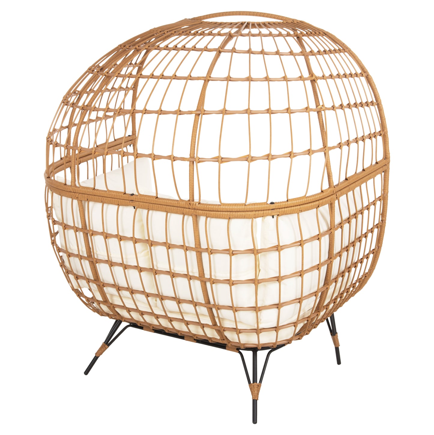 Armchair For Two Nest Type Rattan Miami Hm5870.11 132.5x90x154h Cm.