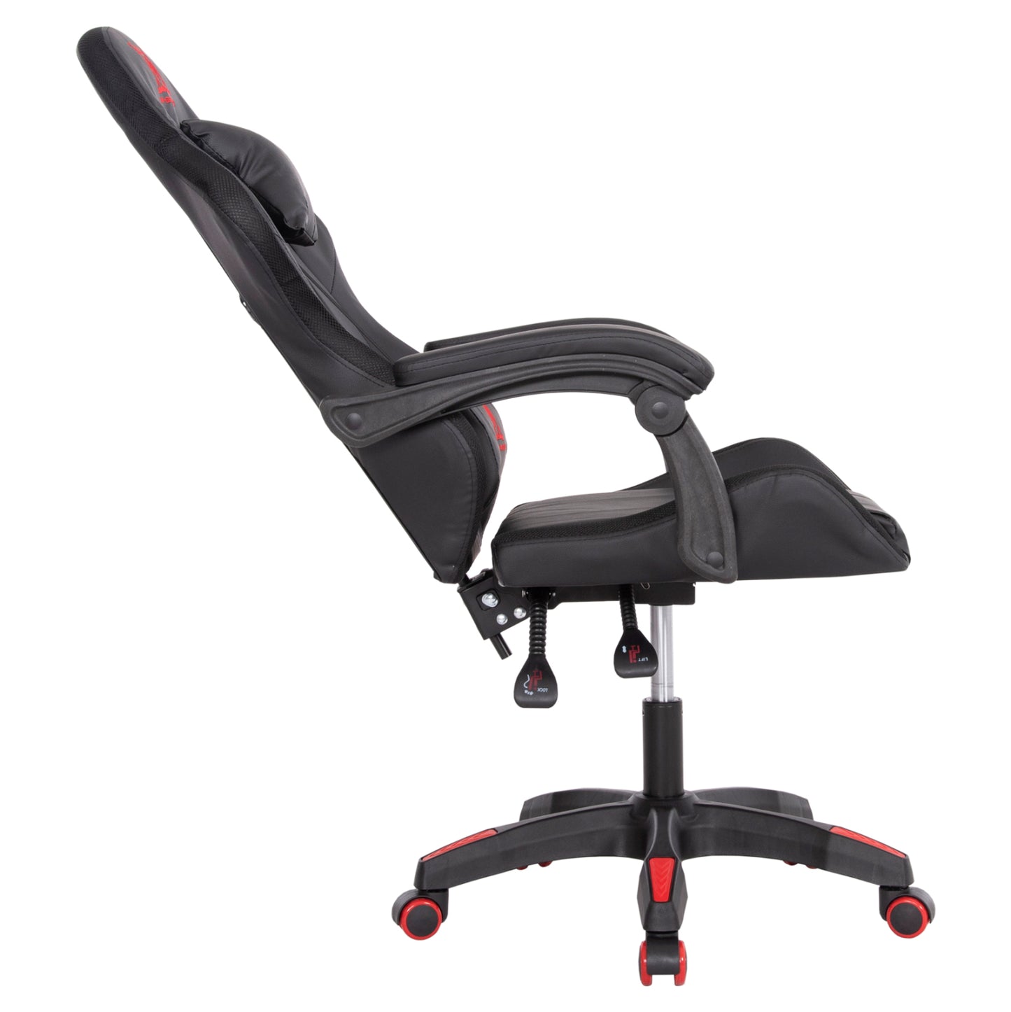 Gaming Armchair Darren Hm1203.01 Black-red Pvc 58.5x100x120hcm.