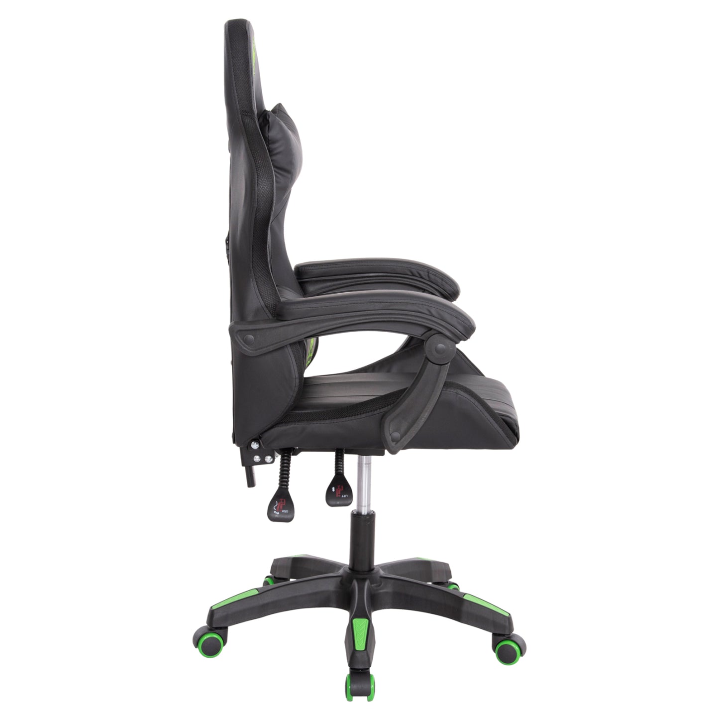 Gaming Armchair Darren Hm1203.03 Black-green Pvc 58.5x100x120hcm.