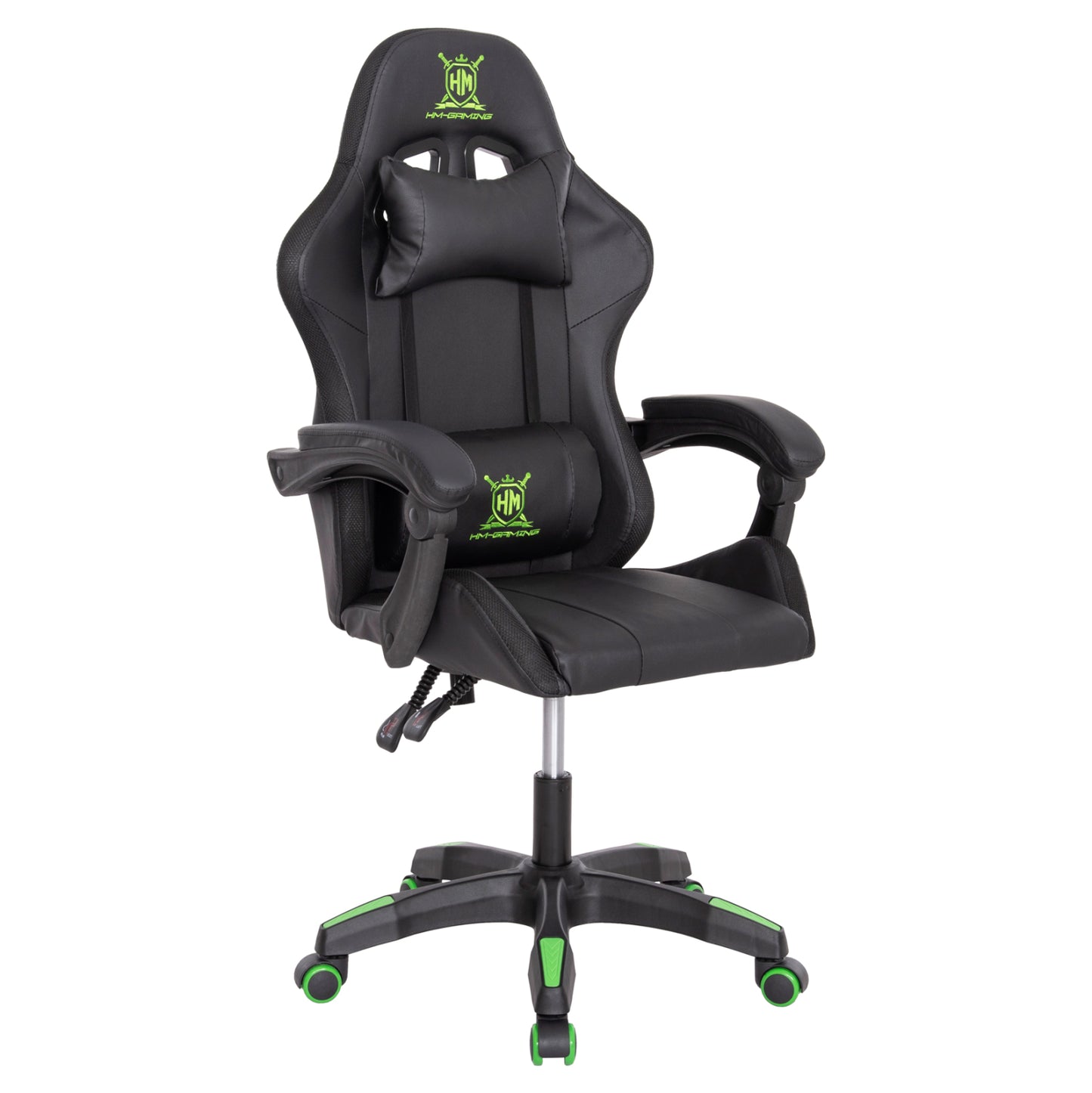 Gaming Armchair Darren Hm1203.03 Black-green Pvc 58.5x100x120hcm.