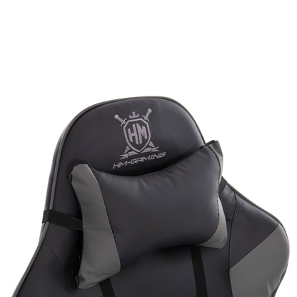 Gaming Armchair Darren Hm1203.10 Black-grey Pvc 60x60x120hcm.