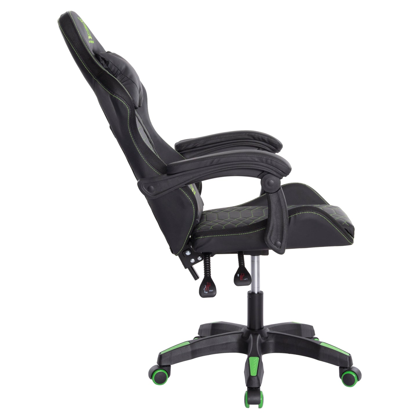 Gaming Armchair Loot Hm1204 Black-green Pvc 60x60x120hcm.