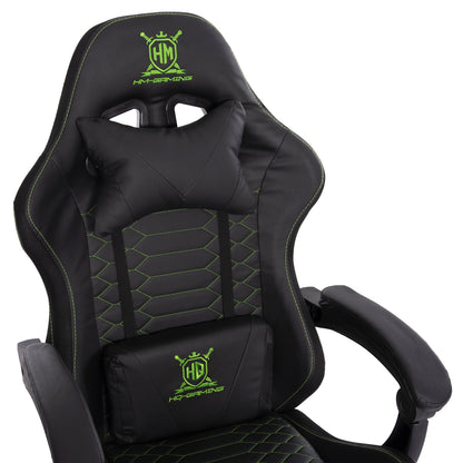 Gaming Armchair Loot Hm1204 Black-green Pvc 60x60x120hcm.