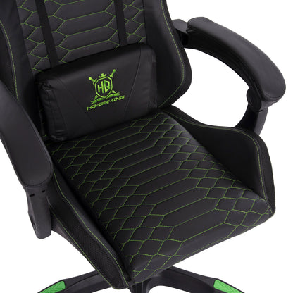 Gaming Armchair Loot Hm1204 Black-green Pvc 60x60x120hcm.