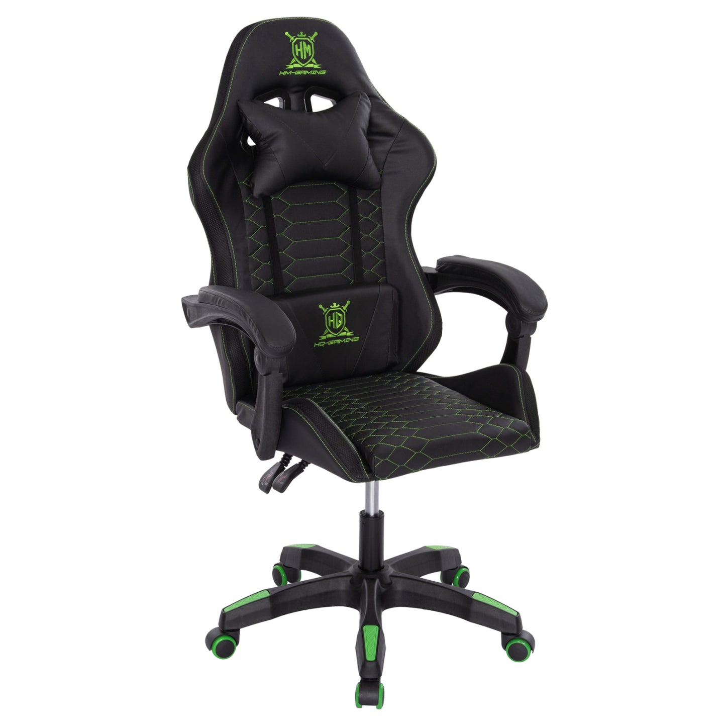 Gaming Armchair Loot Hm1204 Black-green Pvc 60x60x120hcm.