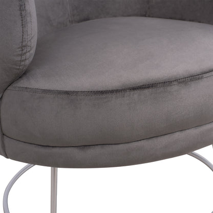 Armchair Arien Hm8403.01,velvet Grey,silver Base 80x75x82cm