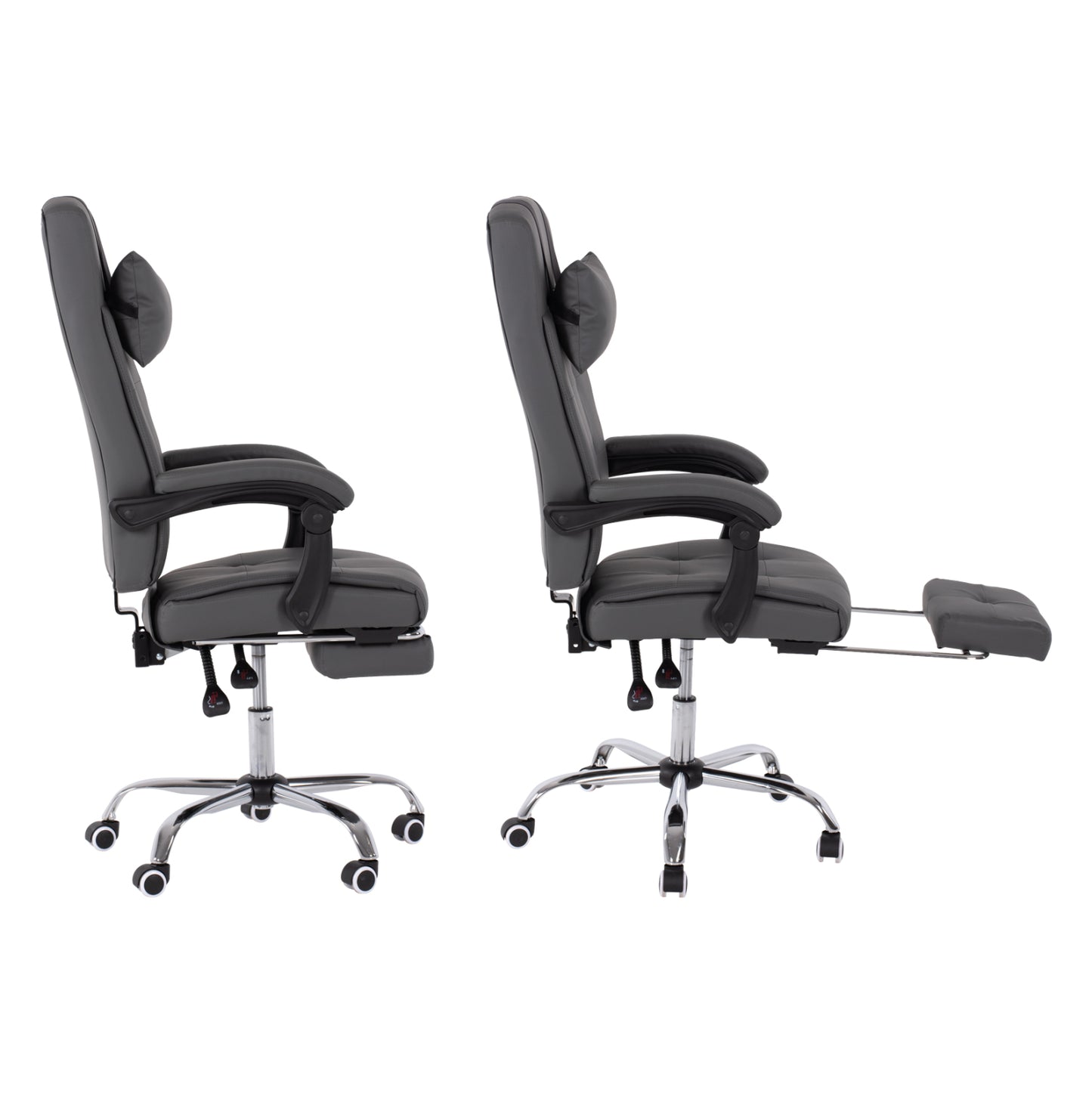 Executive Office Chair Hm1057.20 Grey With Folding Footrest 58x71x128hcm.