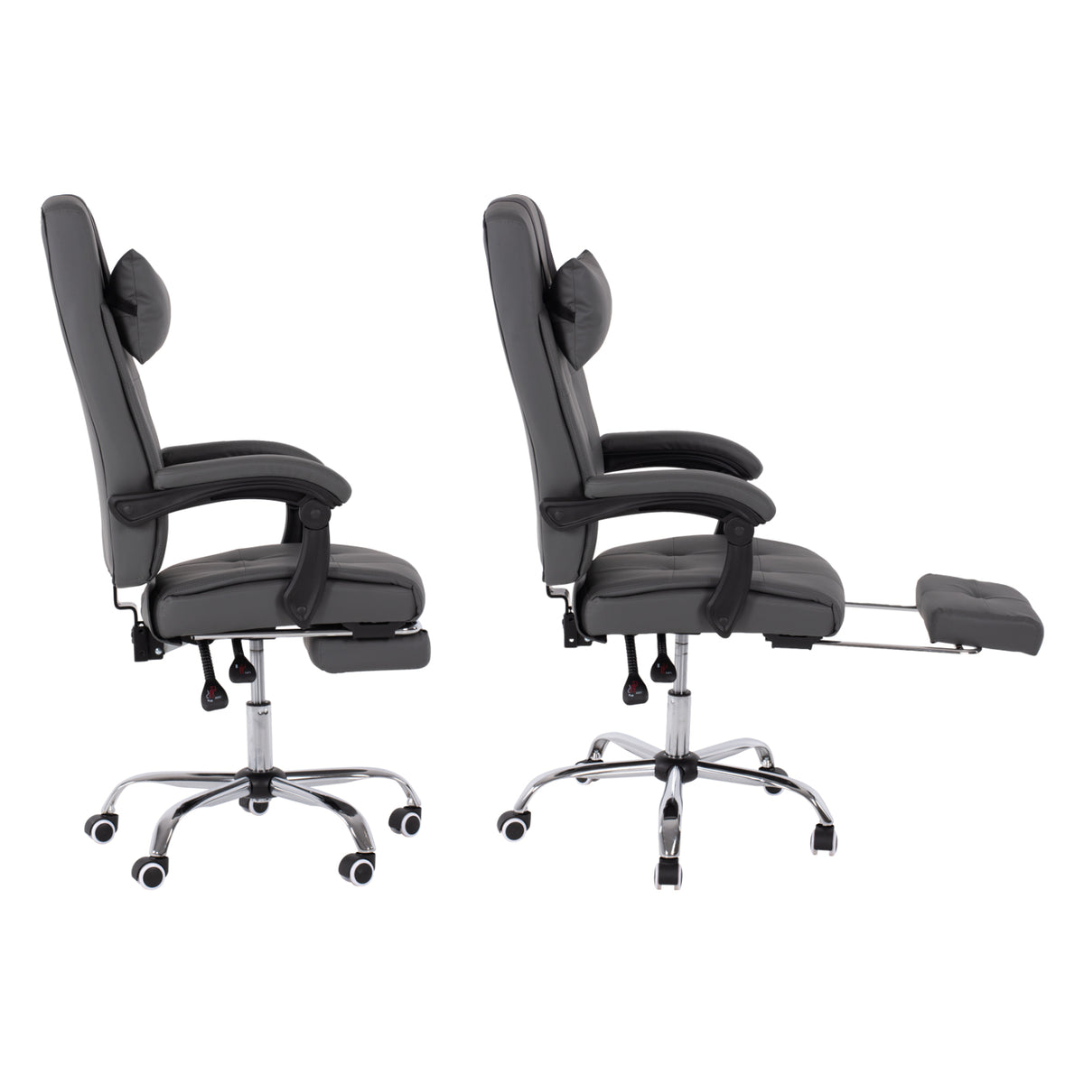 Executive Office Chair Hm1057.20 Grey With Folding Footrest 58x71x128hcm.