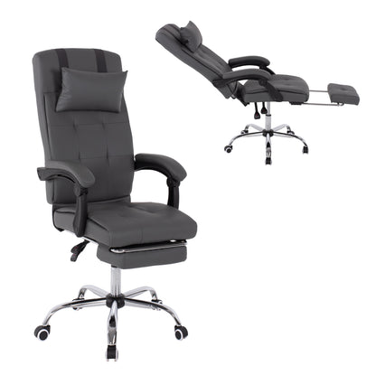 Executive Office Chair Hm1057.20 Grey With Folding Footrest 58x71x128hcm.