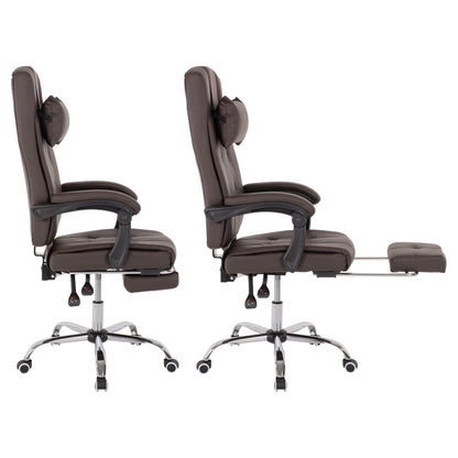 Executive Office Chair Hm1057.19 Brown With Folding Footrest 58x71x128hcm.