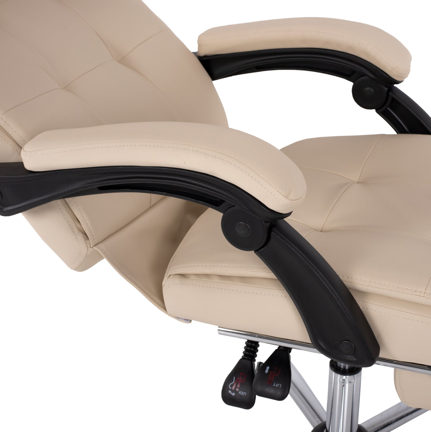 Executive Office Chair Hm1057.12 Beige With Folding Footrest 58x71x128hcm.