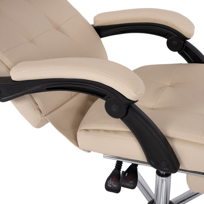 Executive Office Chair Hm1057.12 Beige With Folding Footrest 58x71x128hcm.