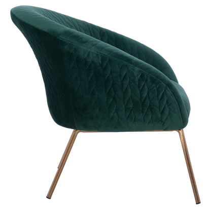 Hm8549.03 Armchair Joyce, Cypress Green Velvet, Metallic Legs