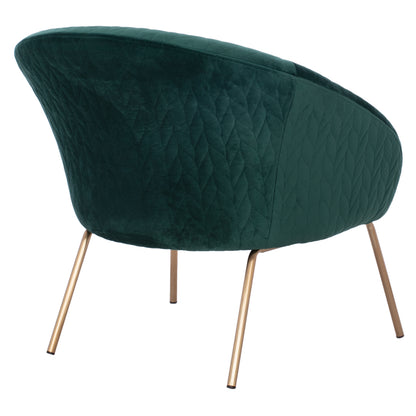 Hm8549.03 Armchair Joyce, Cypress Green Velvet, Metallic Legs