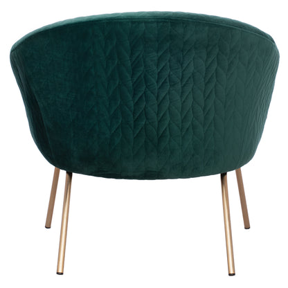 Hm8549.03 Armchair Joyce, Cypress Green Velvet, Metallic Legs