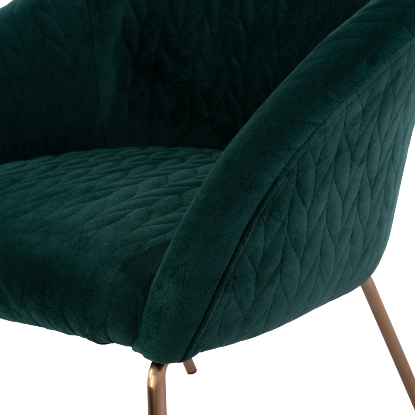 Hm8549.03 Armchair Joyce, Cypress Green Velvet, Metallic Legs
