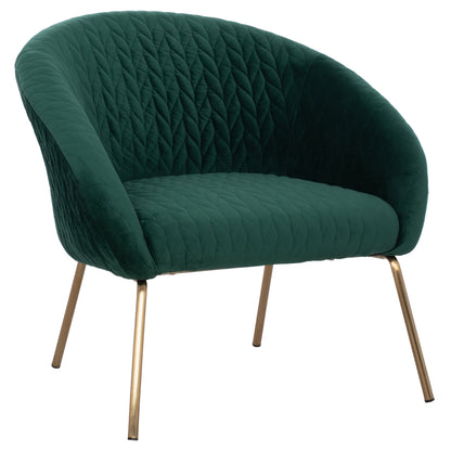 Hm8549.03 Armchair Joyce, Cypress Green Velvet, Metallic Legs