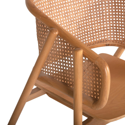 Armchair Kenlee Hm9872 Ashwood And Natural Rattan In Natural Color 57,5x55x81hcm.