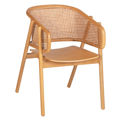 Armchair Kenlee Hm9872 Ashwood And Natural Rattan In Natural Color 57,5x55x81hcm.