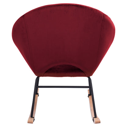 Rocker Velvet Armchair Paulina Hm8399.06, Burgundy Red 76x86x76 Cm.