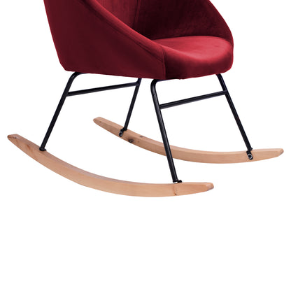 Rocker Velvet Armchair Paulina Hm8399.06, Burgundy Red 76x86x76 Cm.