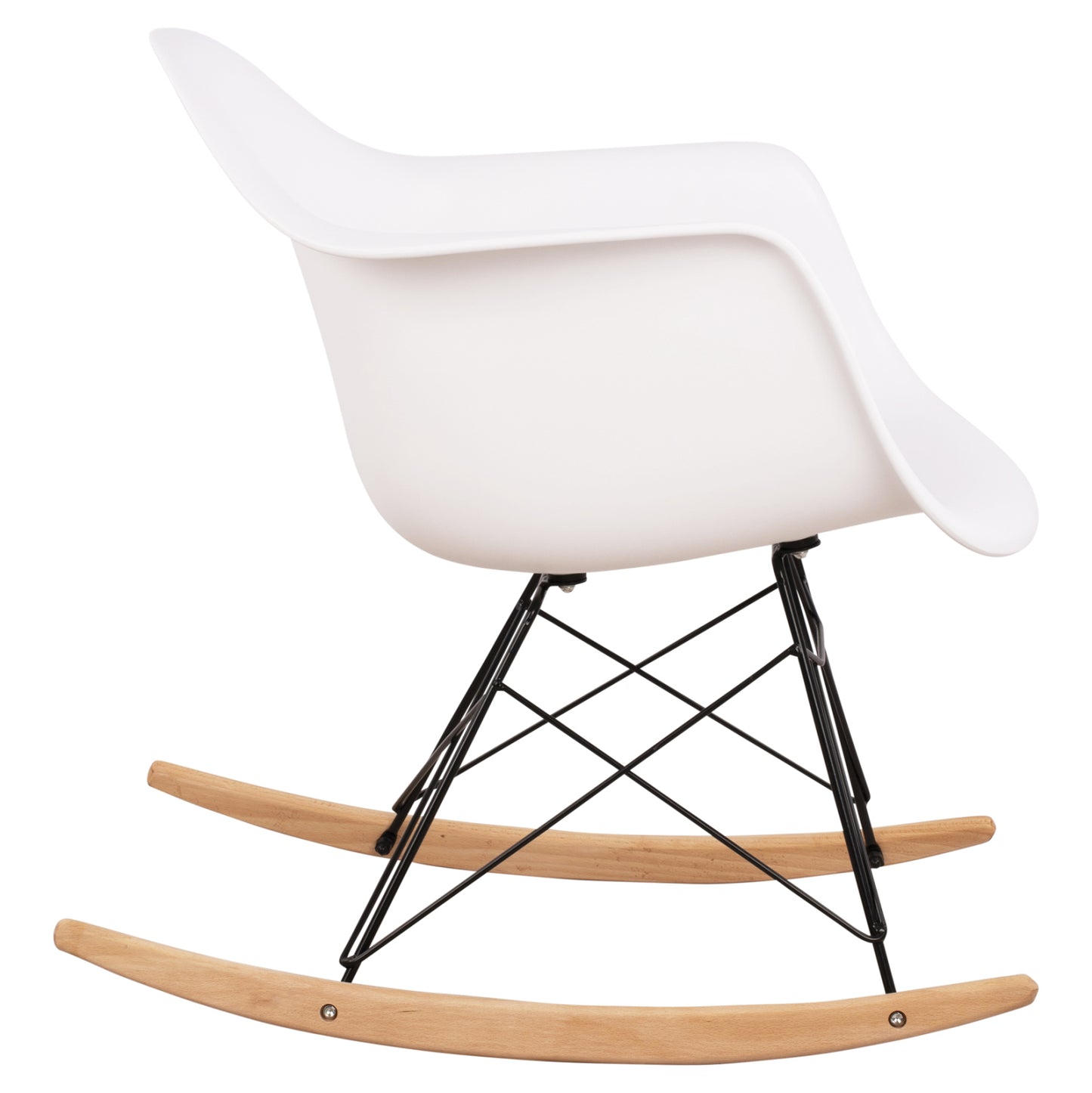 Rocking Armchair, White Seat-black Frame Hm0035.11 61x71x64 Cm