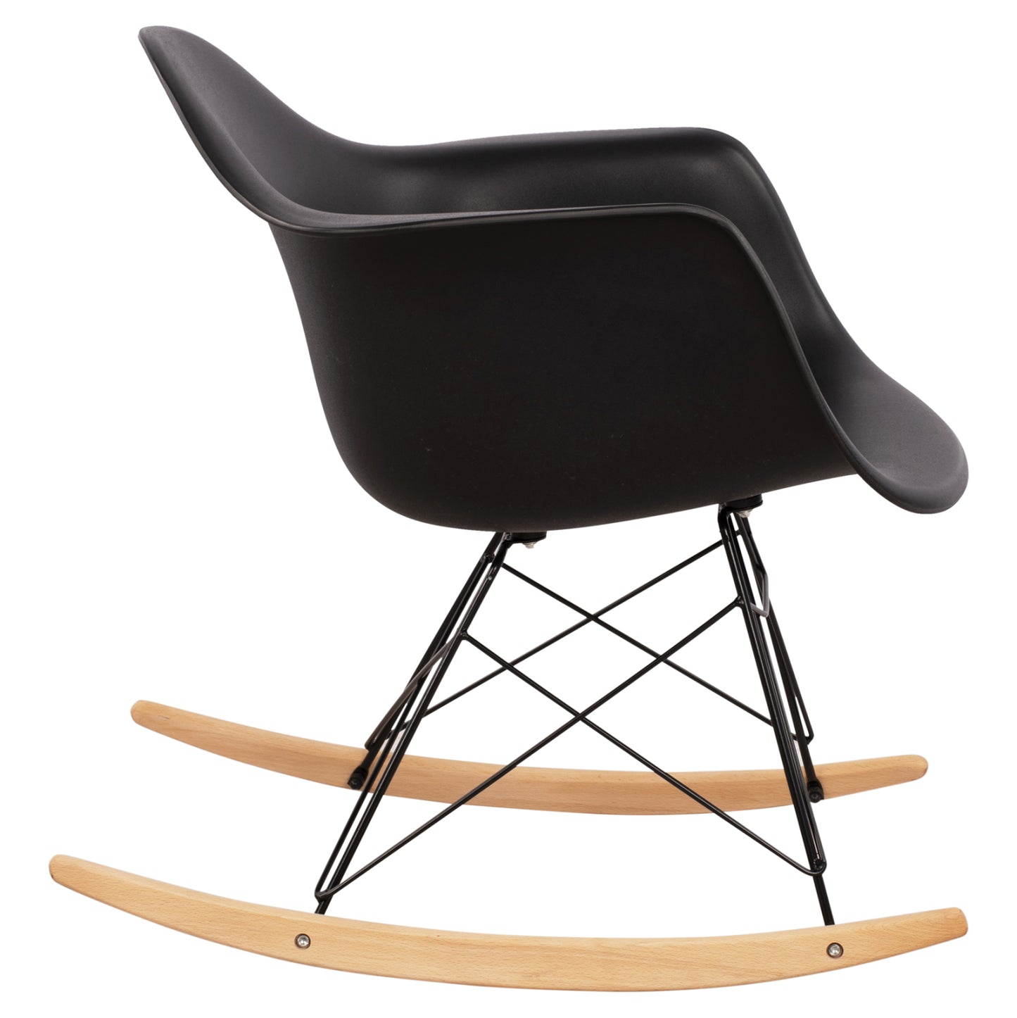 Hm0035.12 Rocking Armchair With Black Seat-black Frame, 61x71x64cm