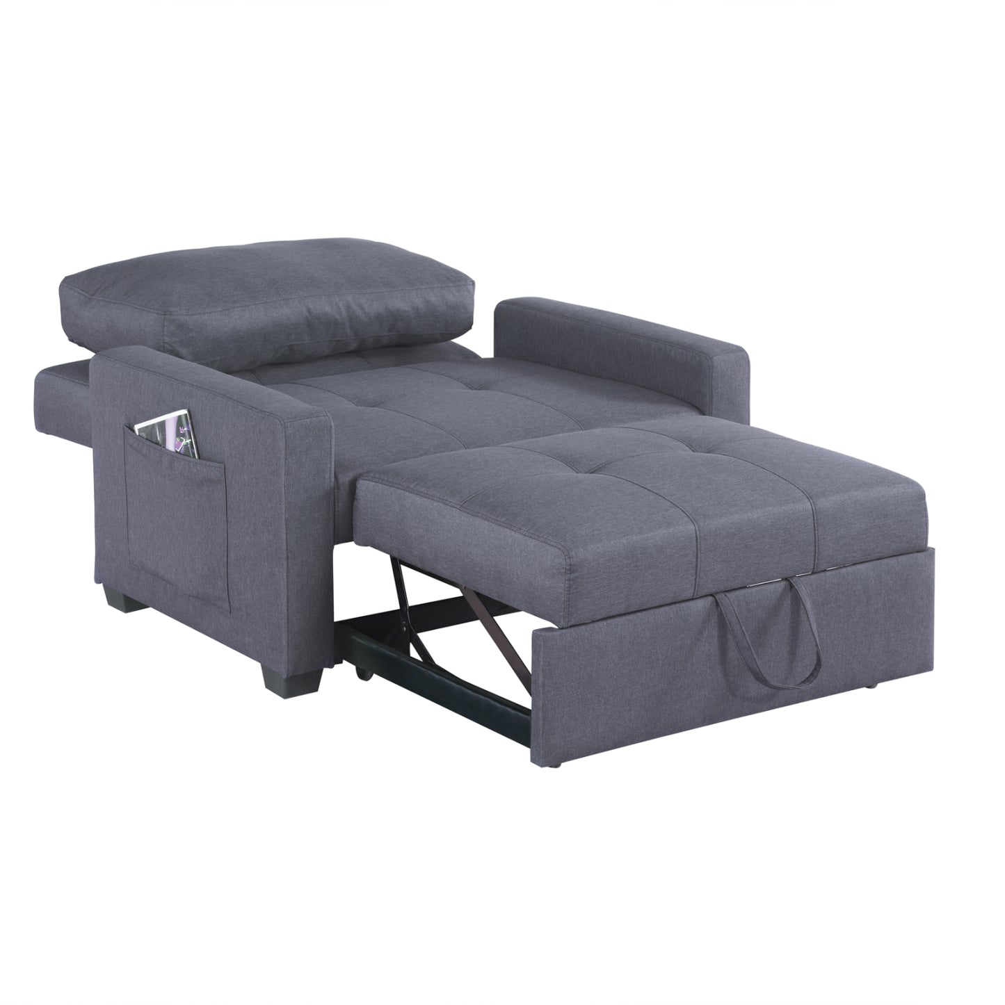 Armchair-bed Kanna Hm3083.10, Grey Fabric, 112x96x85 Cm