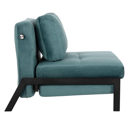 Easychair/bed Constance Hm3078.15 Turquoise Colored Velvet 95x92x66hcm.
