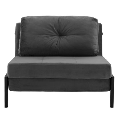 Hm3078.11 Armchair Bed, Velvet Grey, 95x92x66cm