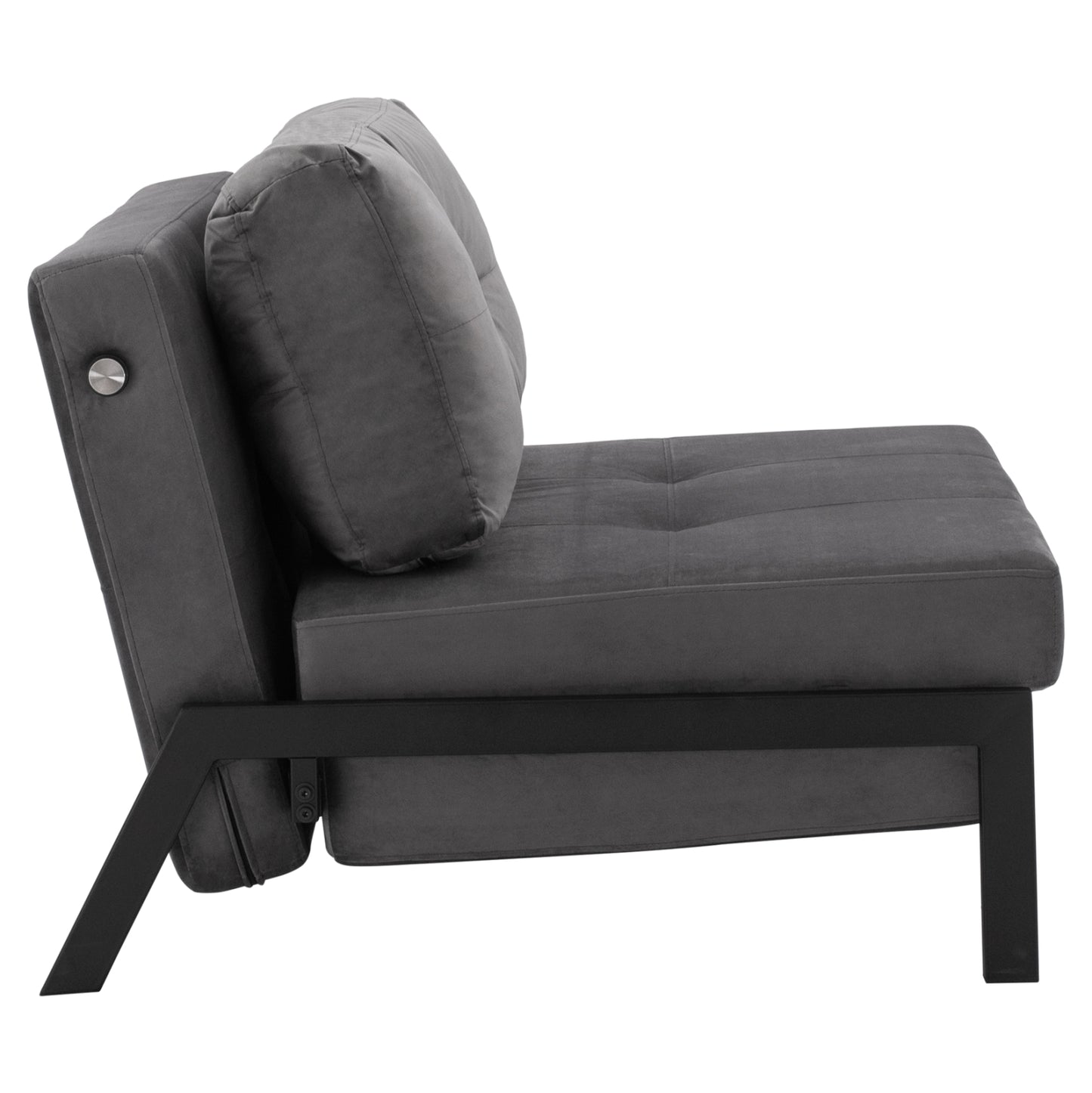 Hm3078.11 Armchair Bed, Velvet Grey, 95x92x66cm