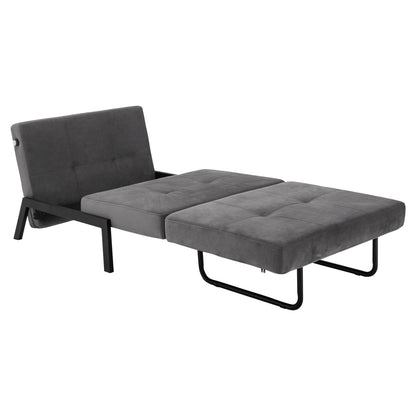 Hm3078.11 Armchair Bed, Velvet Grey, 95x92x66cm