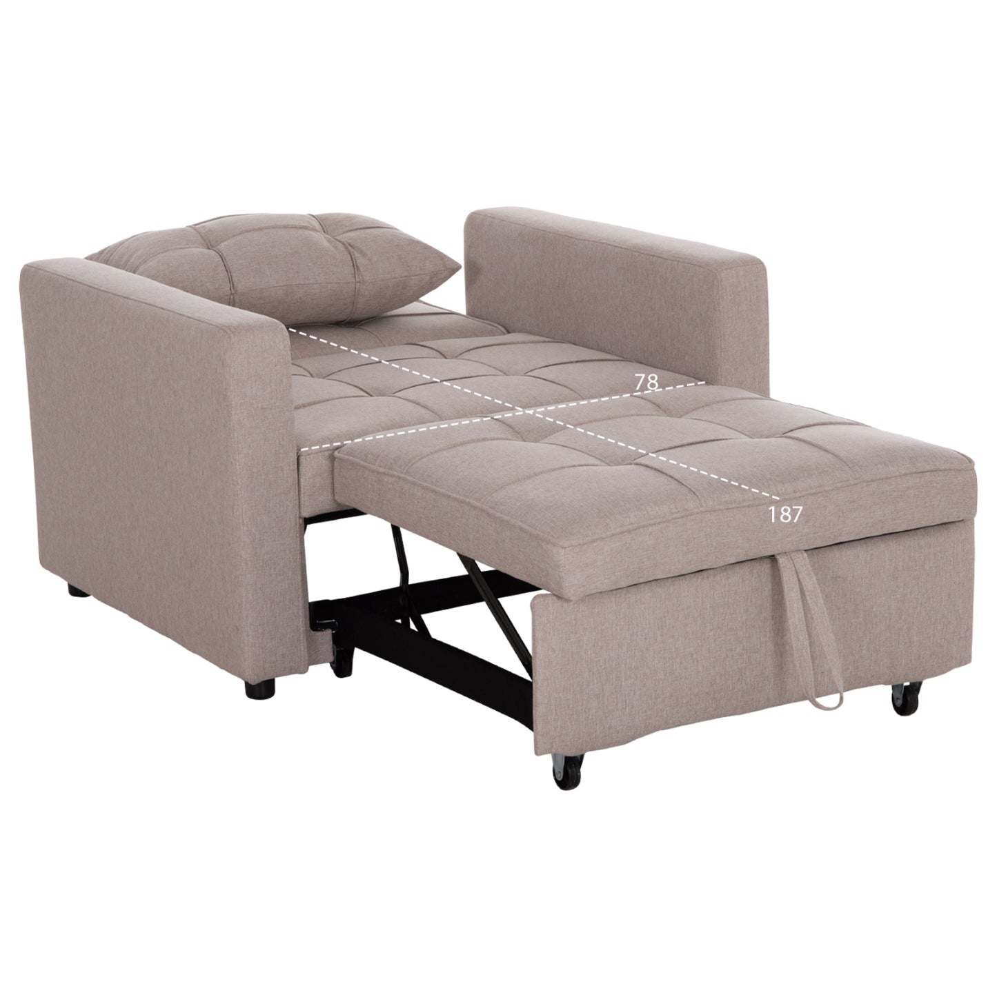 Armchair-bed Mero Hm3306.03 Beige Fabric 100x90x83hcm.