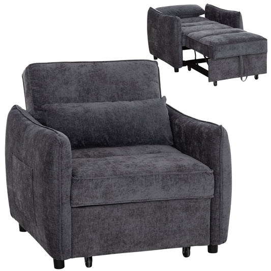 Armchair-bed Oryn Hm3307.01 Grey Fabric 85x88x78hcm.
