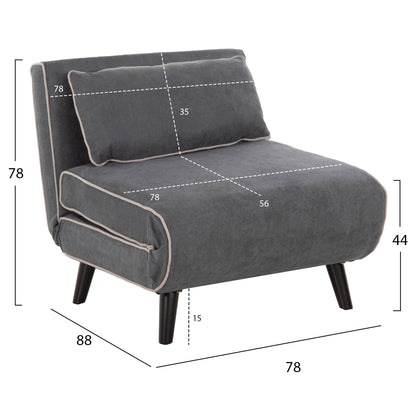 Armchair-bed Braxton Hm8425.10 Dark Grey Fabric 78x88x78hcm.