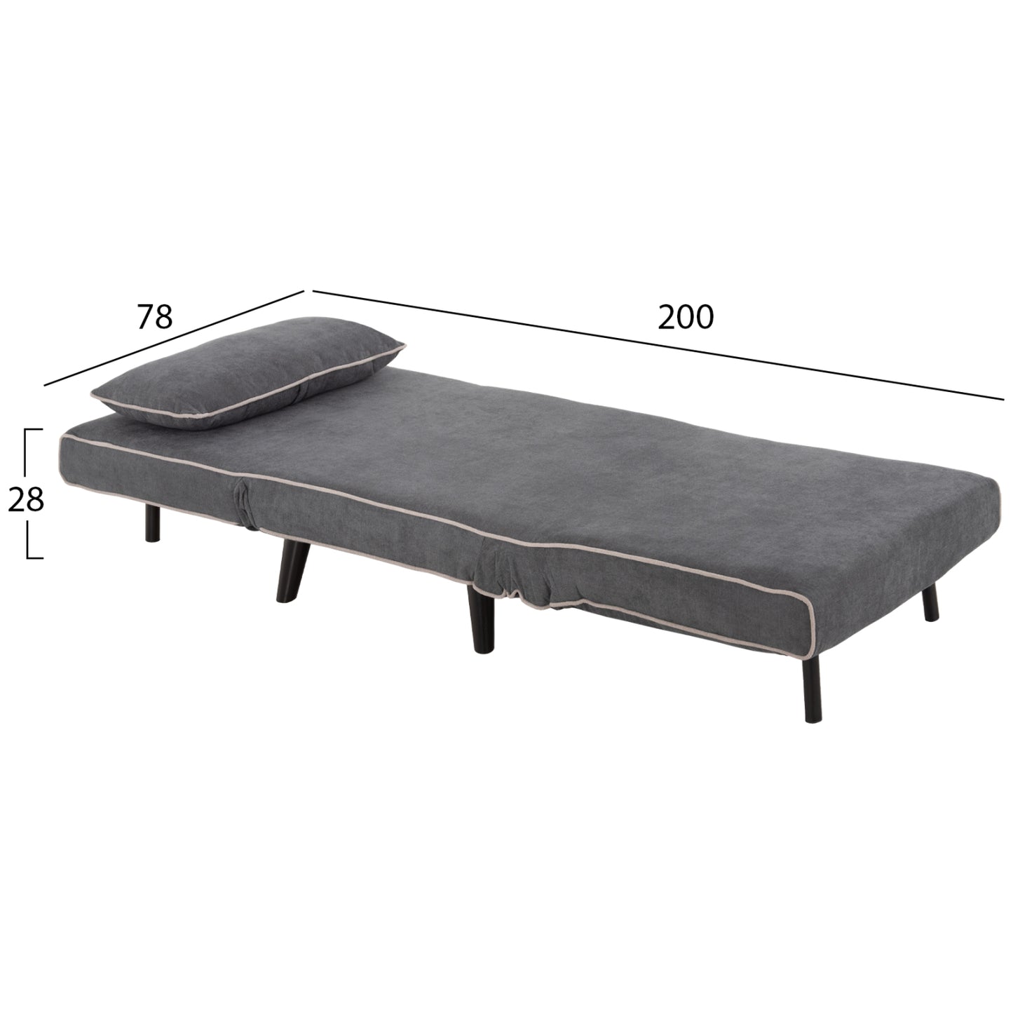 Armchair-bed Braxton Hm8425.10 Dark Grey Fabric 78x88x78hcm.