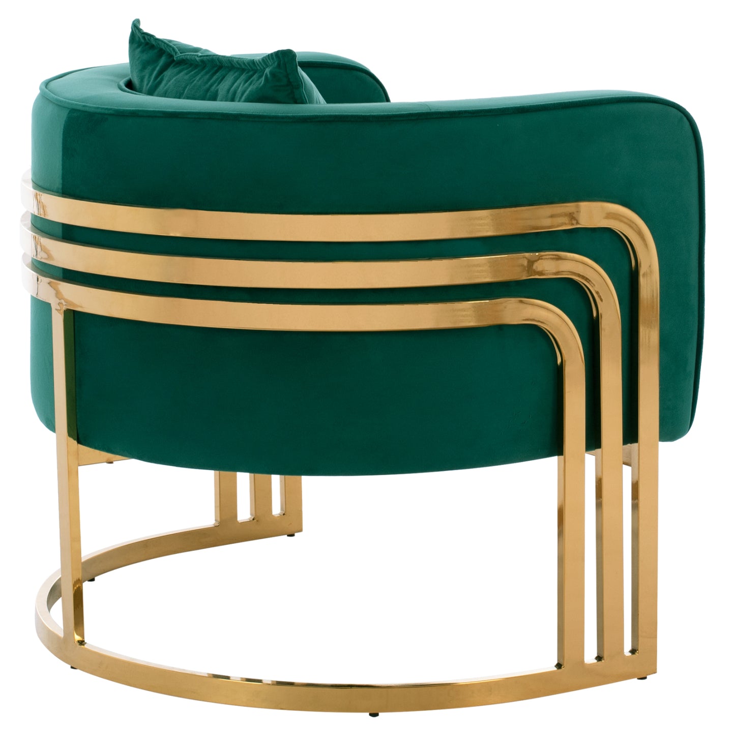 Tiana Armchair With Gold Metal Frame And Low Back In A Semi-circular Arrangement Hm8738.03