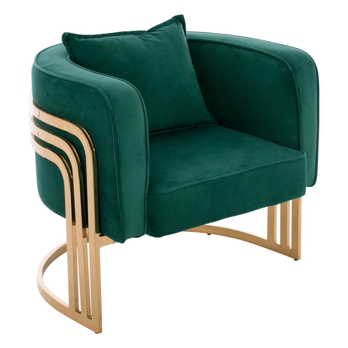 Tiana Armchair With Gold Metal Frame And Low Back In A Semi-circular Arrangement Hm8738.03