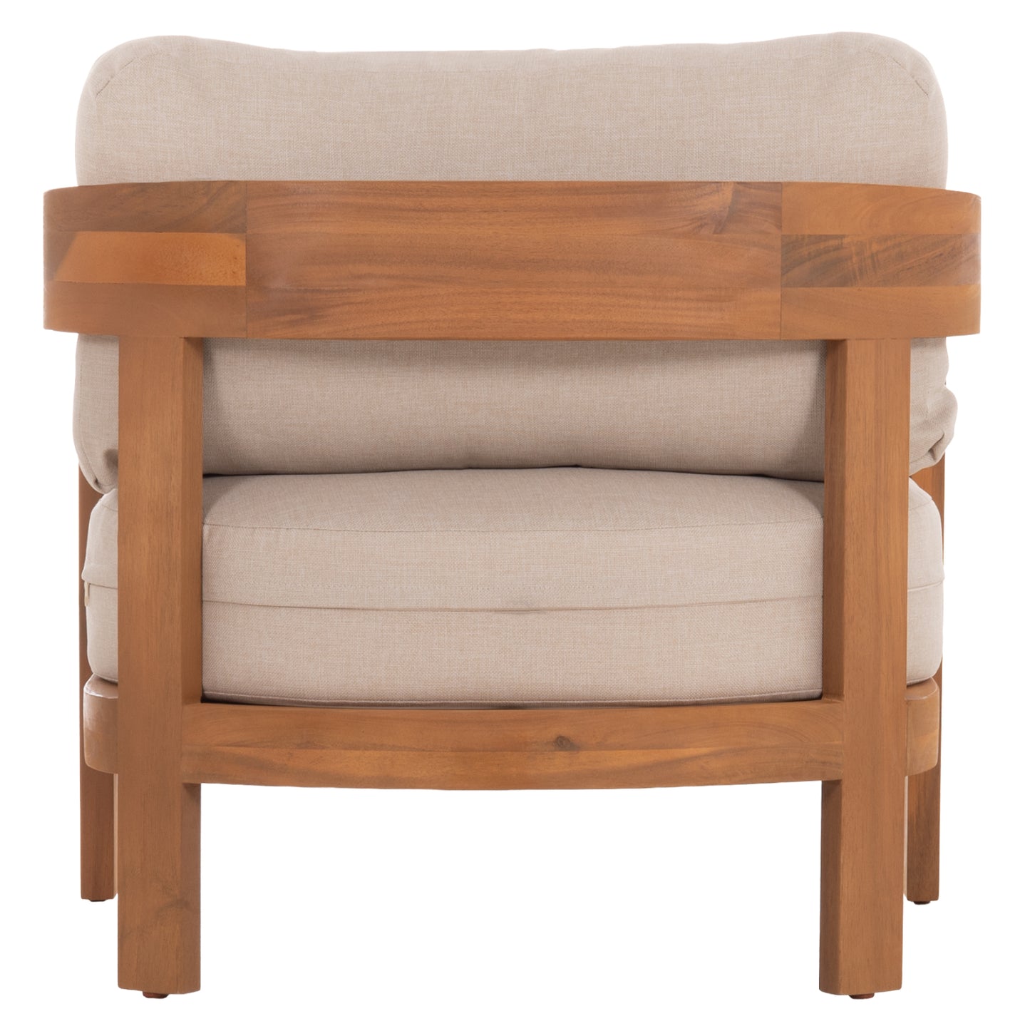 Outdoor Lounge Chair Solara Hm6513 Acacia Wood In Natural--cushions In Ecru 75x70x75hcm.