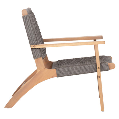 Lounge Armchair Monter Hm6241.02 Acacia Wood In Natural--grey Rope 63.5x60x69hcm.