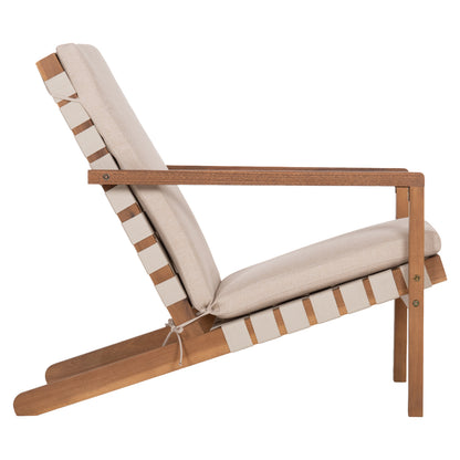 Lounge Chair Dame Hm6531 Acacia Wood In Natural--cushions In Light Beige 64x93x76hcm.