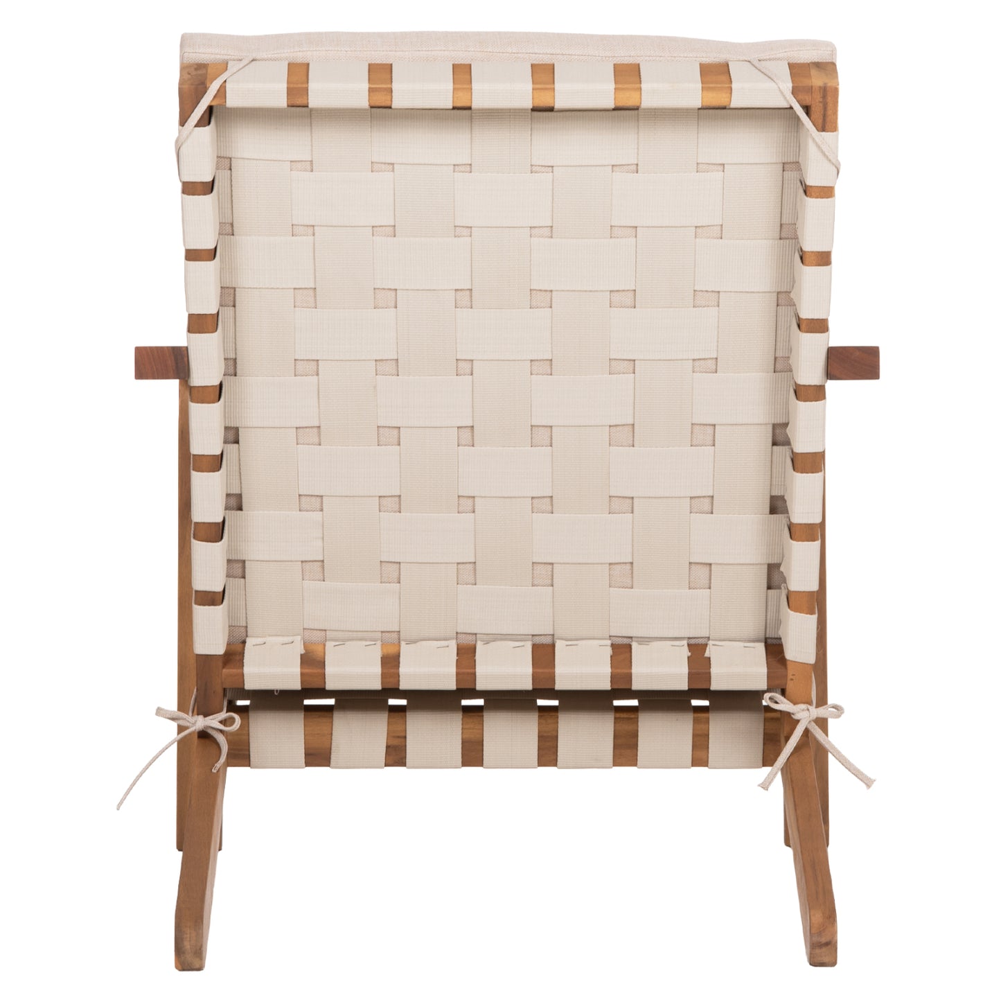 Lounge Chair Dame Hm6531 Acacia Wood In Natural--cushions In Light Beige 64x93x76hcm.