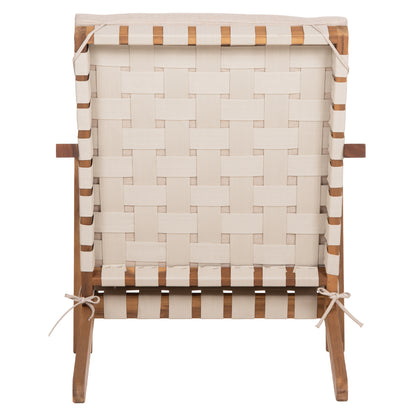 Lounge Chair Dame Hm6531 Acacia Wood In Natural--cushions In Light Beige 64x93x76hcm.