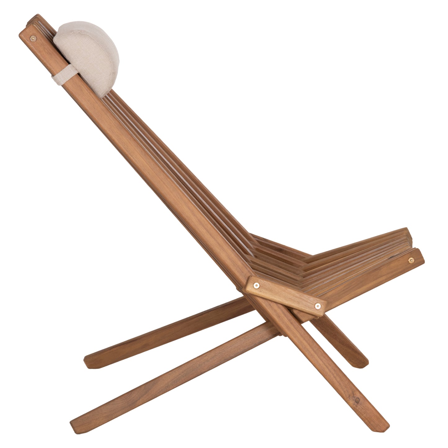 Lounge Chair With Head Cushion Folding Shigan Hm6530 Acacia Wood 56.5x83x87hcm.