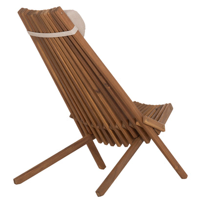 Lounge Chair With Head Cushion Folding Shigan Hm6530 Acacia Wood 56.5x83x87hcm.