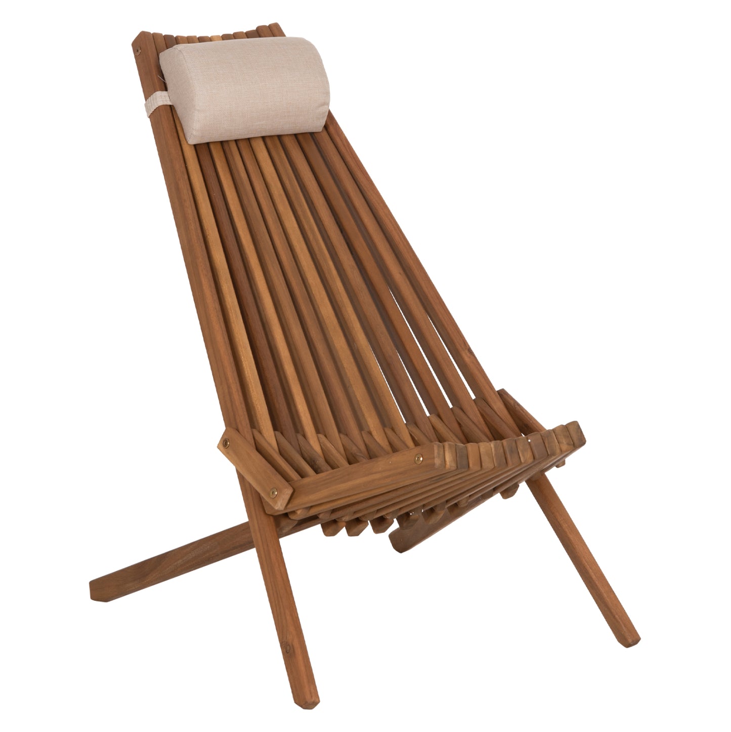 Lounge Chair With Head Cushion Folding Shigan Hm6530 Acacia Wood 56.5x83x87hcm.